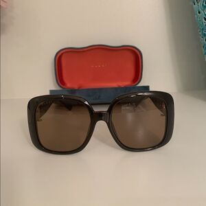 Gucci GG1029SA Black/Brown Oversized Sunglasses, Great Condition
